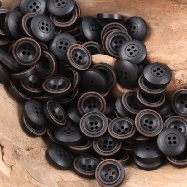 11.5mm Burnt Red Coffee-Colored Tagut Nut Buttons for Linen Blouses 10pcs - Image 6