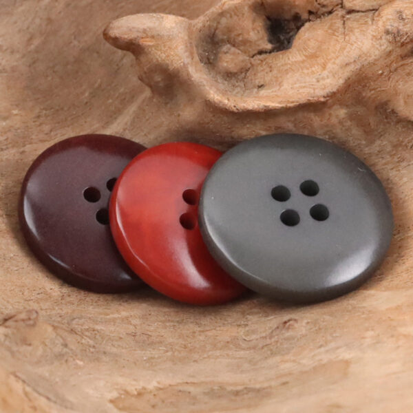 Dark Red Natural Tagut Nut Buttons for Suits Trousers 10pcs - Image 2