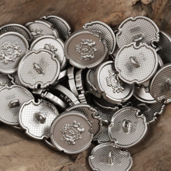 Broken Notch Silver Gold Double Lion Shield Metal Button 10Pcs - Image 4