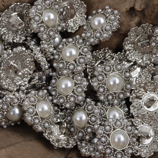 Gold Silver Pearl Metal Buttons for Luxury Skirts and Dresses 10pcs - Image 4