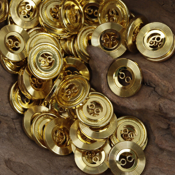 15mm Gold Silver Geometric Ethnic Metal Buttons 20 Pack - Image 2