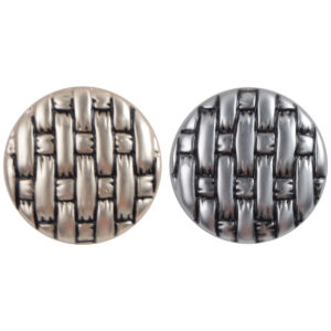 Gold Silver Metal Buttons with Black Lacquer Woven Pattern 10pcs