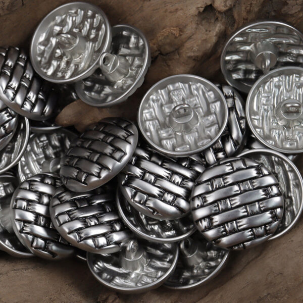 Gold Silver Metal Buttons with Black Lacquer Woven Pattern 10pcs - Image 2