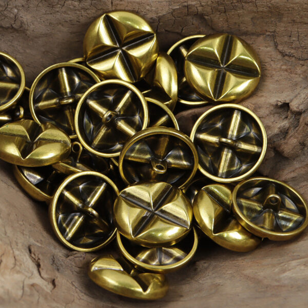 18mm 23mm Bronze Silver Antique X-Pattern Metal Shank Buttons 10pcs - Image 2