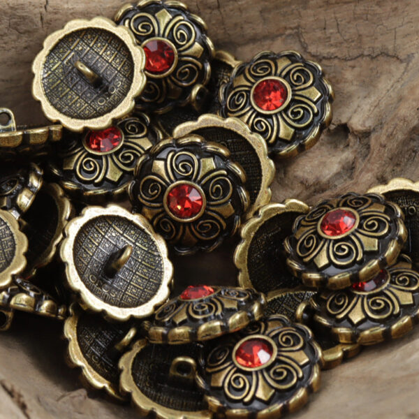 Antique Diamond-Studded Coat Metal Buttons 10pcs