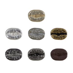 Distressed Decorative Coffee Bean Metal Buttons,10pcs 