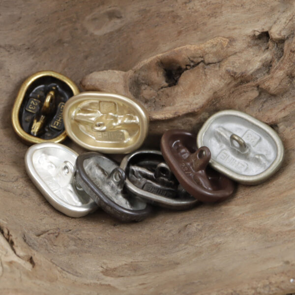 Distressed Decorative Coffee Bean Metal Buttons,10pcs