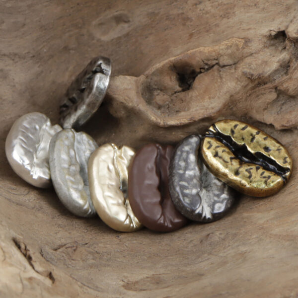 Distressed Decorative Coffee Bean Metal Buttons,10pcs