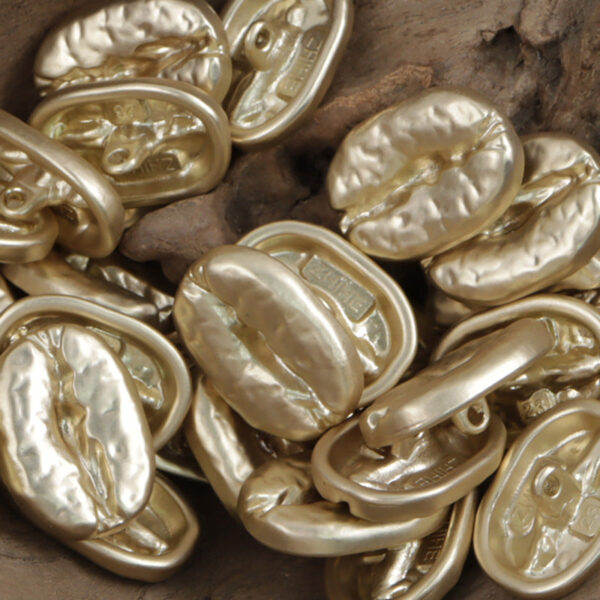 Distressed Decorative Coffee Bean Metal Buttons,10pcs