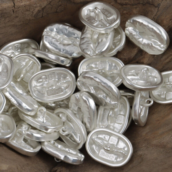 Distressed Decorative Coffee Bean Metal Buttons,10pcs