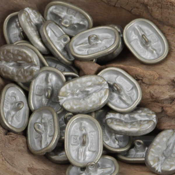 Distressed Decorative Coffee Bean Metal Buttons,10pcs