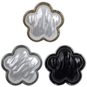 Flower White Gold Resin Metal Buttons for Children's Dresses Shirts 10pcs 