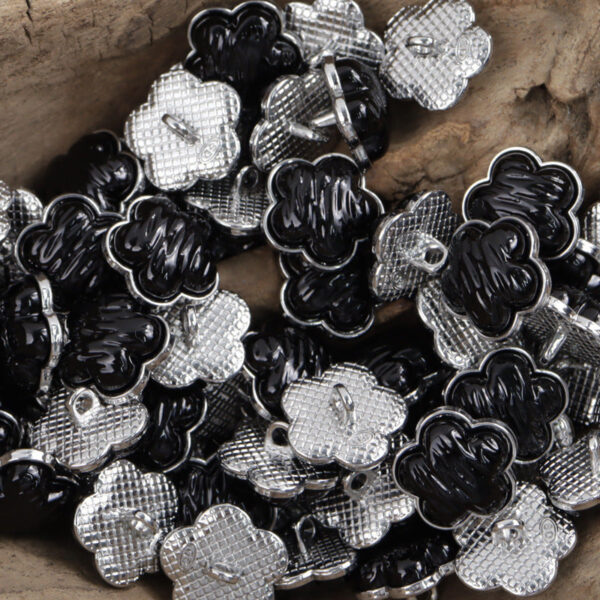 Flower White Gold Resin Metal Buttons for Children's Dresses Shirts 10pcs