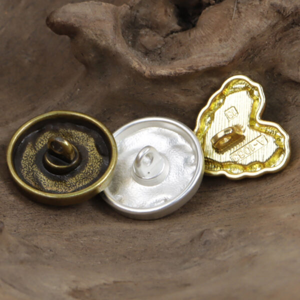 Love-Shaped Glued Metal Buttons with Shanks for Leather Coats 10pcs - Image 2