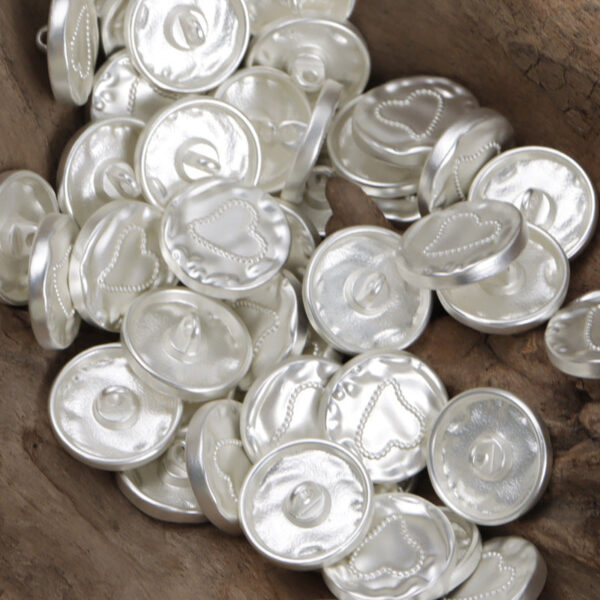 Love-Shaped Glued Metal Buttons with Shanks for Leather Coats 10pcs - Image 3