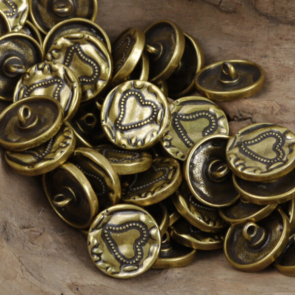 Love-Shaped Glued Metal Buttons with Shanks for Leather Coats 10pcs - Image 4