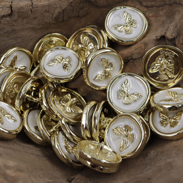 Gold and Silver Butterfly Pattern Metal Buttons with Handles 10pcs - Image 3