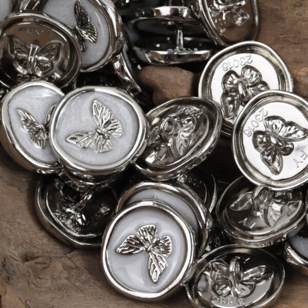 Gold and Silver Butterfly Pattern Metal Buttons with Handles 10pcs - Image 4