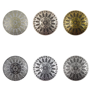 Symmetrical Small Tree Pattern Round Metal Buttons with Shank 10pcs - Lots of Buttons