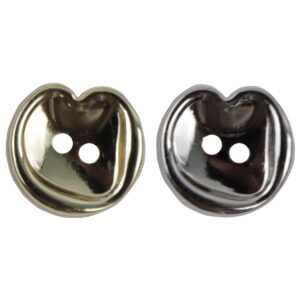 Peach-Shaped Two-Hole Gold and Silver Metal Buttons 20pcs
