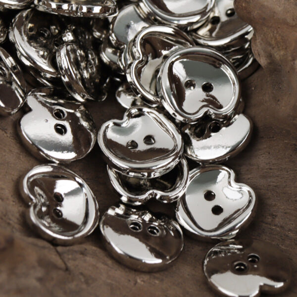 Peach-Shaped Two-Hole Gold and Silver Metal Buttons 20pcs - Image 4