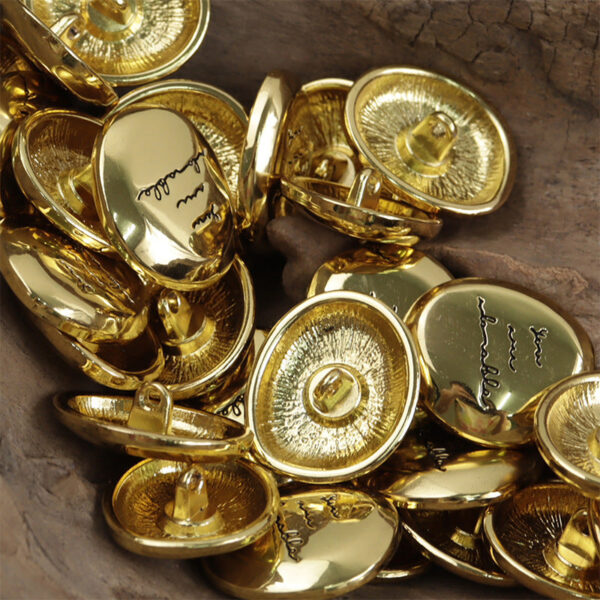 Irregular Oval Shiny Gold Metal Buttons 10pcs - Image 3