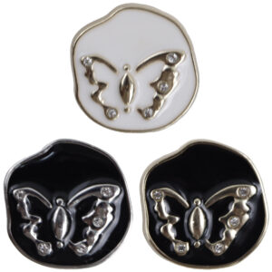 Irregular White Gold Butterfly Pattern Metal Shank Buttons 10pcs