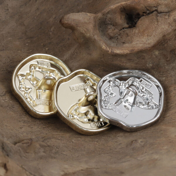 Irregular White Gold Butterfly Pattern Metal Shank Buttons 10pcs - Image 2