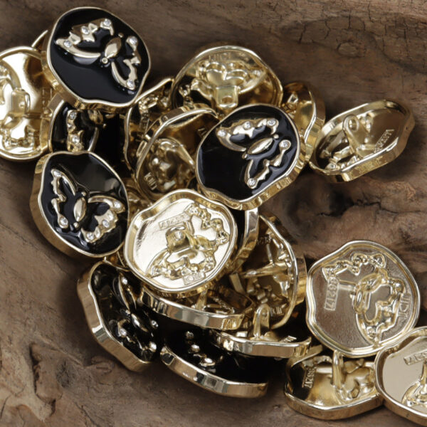 Irregular White Gold Butterfly Pattern Metal Shank Buttons 10pcs - Image 4