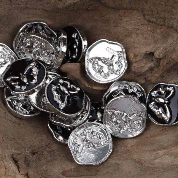 Irregular White Gold Butterfly Pattern Metal Shank Buttons 10pcs - Image 5