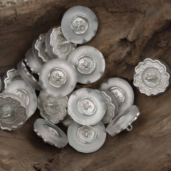 Gold and Silver Matte Small Flower Metal Buttons 10pcs - Image 4