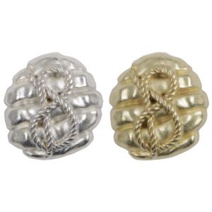 Matte Gold and Silver Rope Honeycomb Metal Buttons with Shank 10pcs