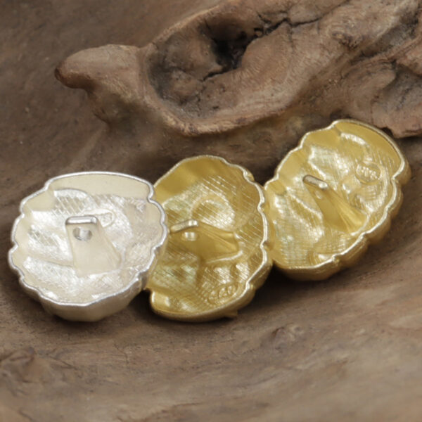 Matte Gold and Silver Rope Honeycomb Metal Buttons with Shank 10pcs - Image 2
