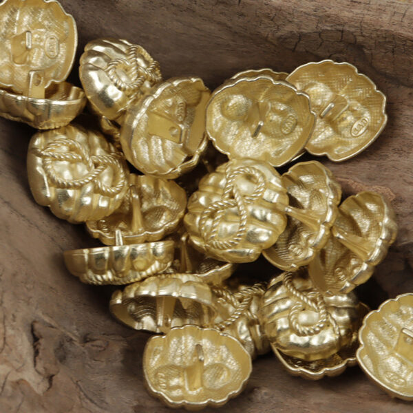 Matte Gold and Silver Rope Honeycomb Metal Buttons with Shank 10pcs - Image 3