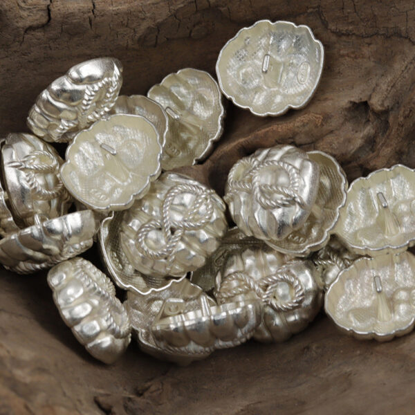 Matte Gold and Silver Rope Honeycomb Metal Buttons with Shank 10pcs - Image 4