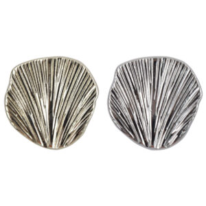 Irregular Ginkgo Leaf Fan-Shaped Gold and Silver Metal Buttons 10pcs