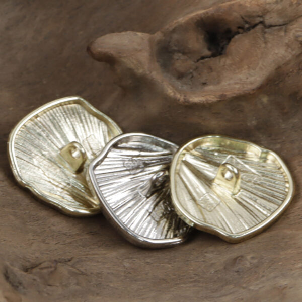 Irregular Ginkgo Leaf Fan-Shaped Gold and Silver Metal Buttons 10pcs - Image 2