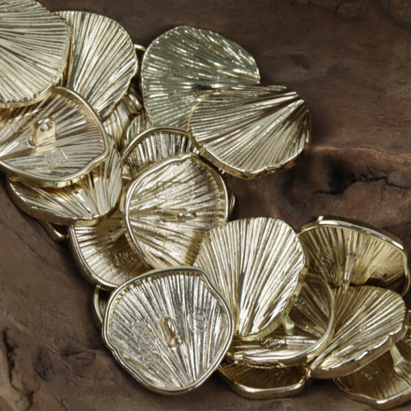 Irregular Ginkgo Leaf Fan-Shaped Gold and Silver Metal Buttons 10pcs - Image 3