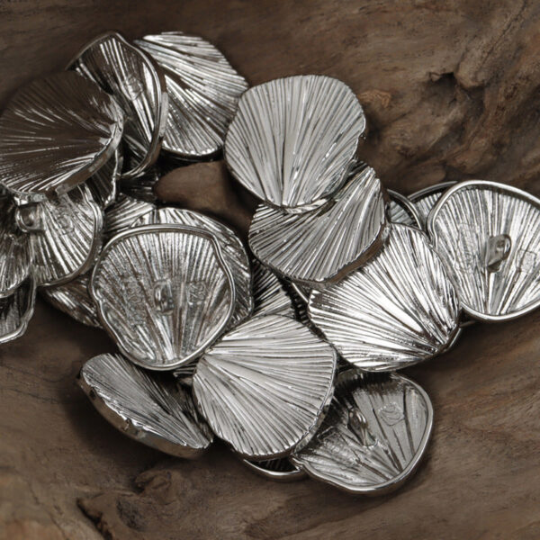 Irregular Ginkgo Leaf Fan-Shaped Gold and Silver Metal Buttons 10pcs - Image 4