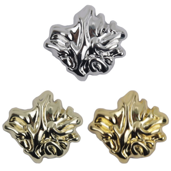3D Leaf Shaped Metal Buttons with Shank Gold Silver 10pcs - Lots of Buttons