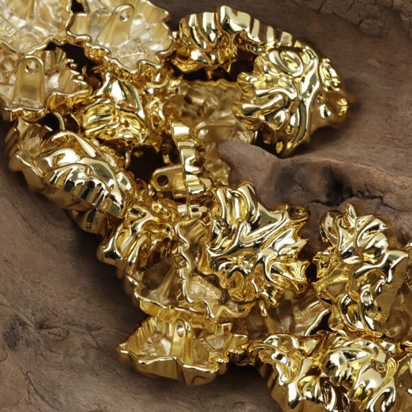 3D Leaf Shaped Metal Buttons with Shank Gold Silver 10pcs - Lots of Buttons