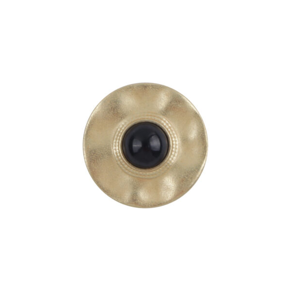 Misty Gold Metal Buttons with Black Pearls Inlaid for Cashmere Coats 10pcs