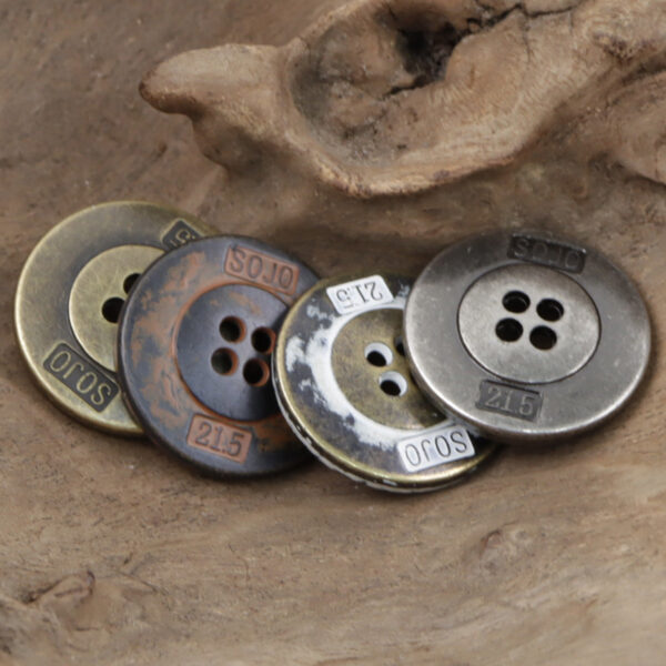 Vintage Rusty Metal 4 Hole Buttons for Denim Shirts 10pcs - Image 2