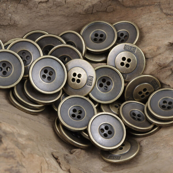 Vintage Rusty Metal 4 Hole Buttons for Denim Shirts 10pcs - Image 4