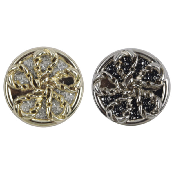 Gold and Silver Windmill Metal Buttons for Woolen Coats 10pcs