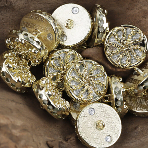 Gold and Silver Windmill Metal Buttons for Woolen Coats 10pcs - Image 2