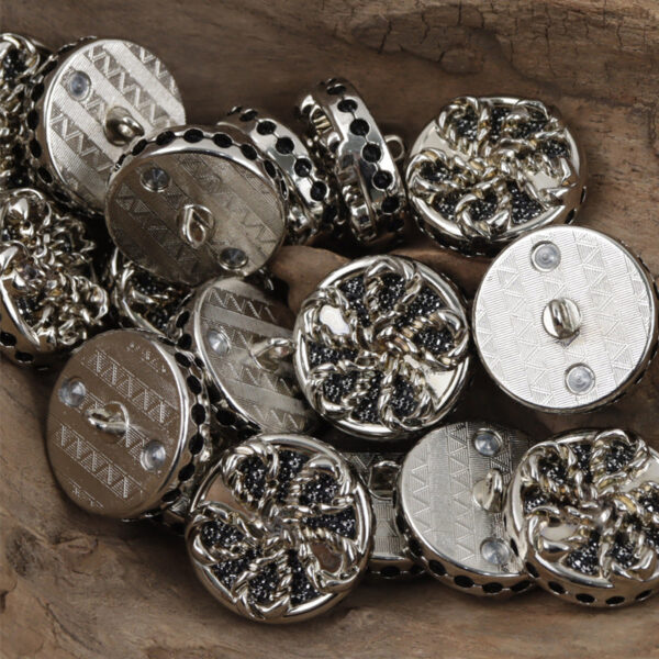 Gold and Silver Windmill Metal Buttons for Woolen Coats 10pcs - Image 3