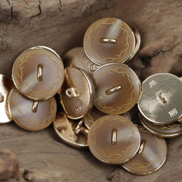 Wreath Pattern Flat Resin-Metal Combination Buttons 10pcs - Image 3