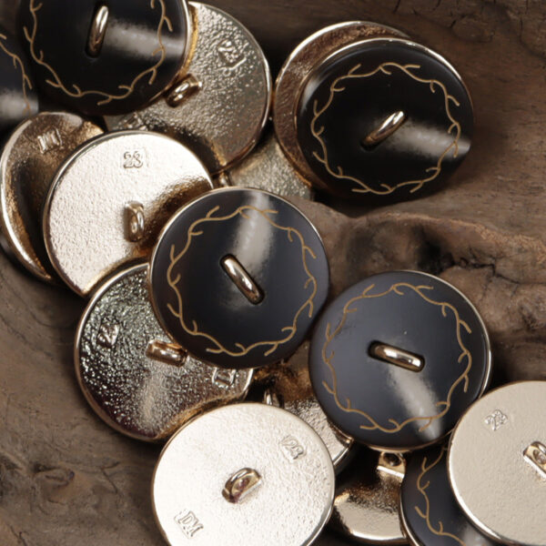 Wreath Pattern Flat Resin-Metal Combination Buttons 10pcs - Image 4