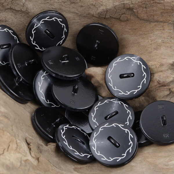 Wreath Pattern Flat Resin-Metal Combination Buttons 10pcs - Image 5